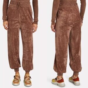 Ronny Kobo Chenille Knit Joggers In Brown Women's Size XL